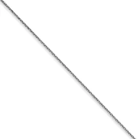 0.6mm, 10k White Gold, Diamond Cut Cable Chain Necklace