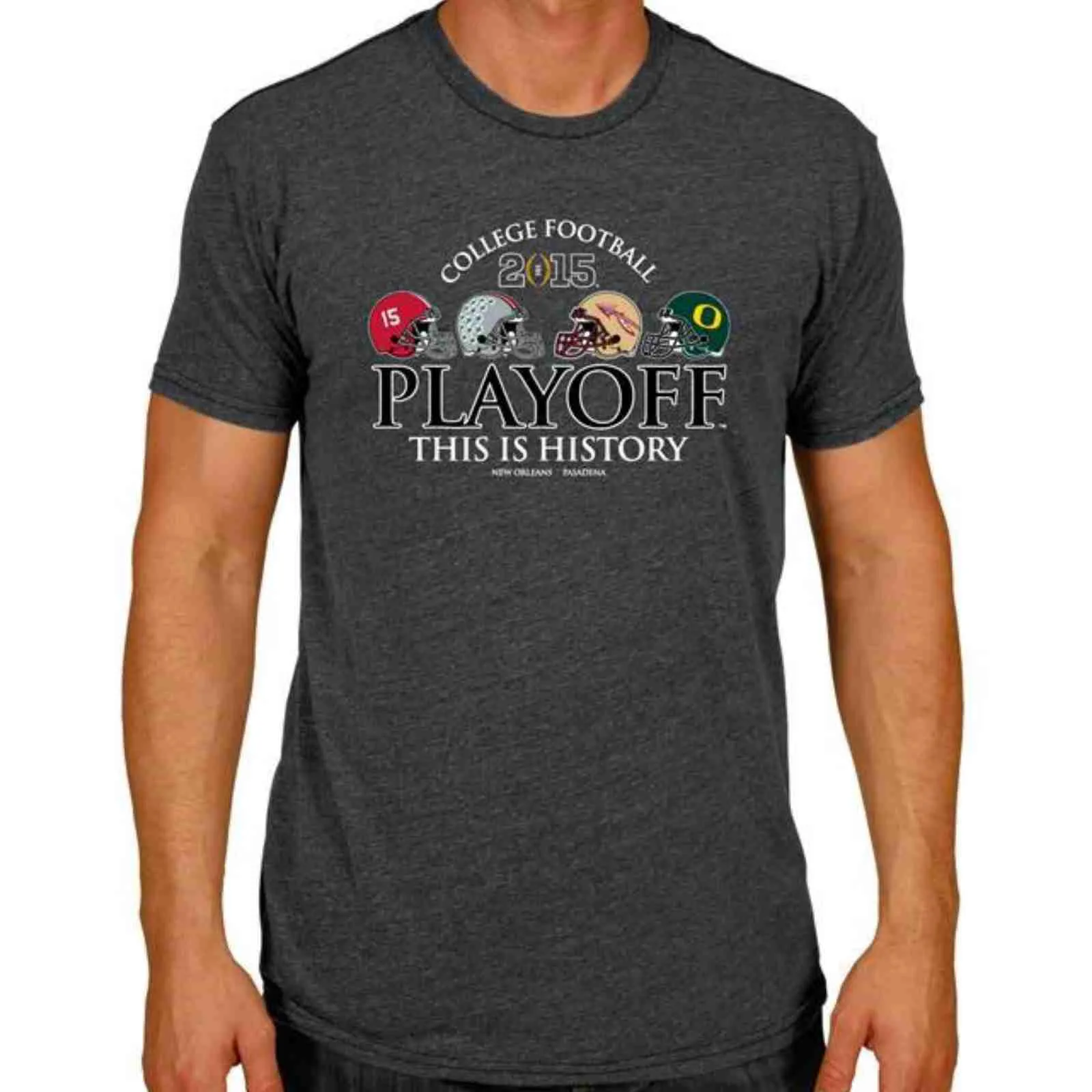 2015 College Football Playoffs Dark Gray 4 Team This is History T-Shirt