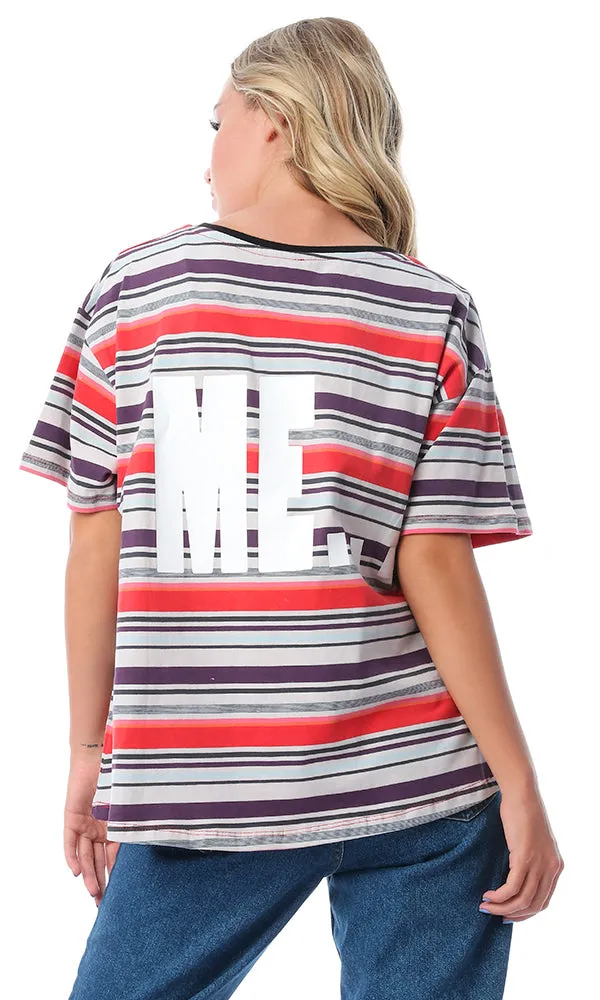 48112 Follow Striped Short Sleeves T-shirt - Multicolour