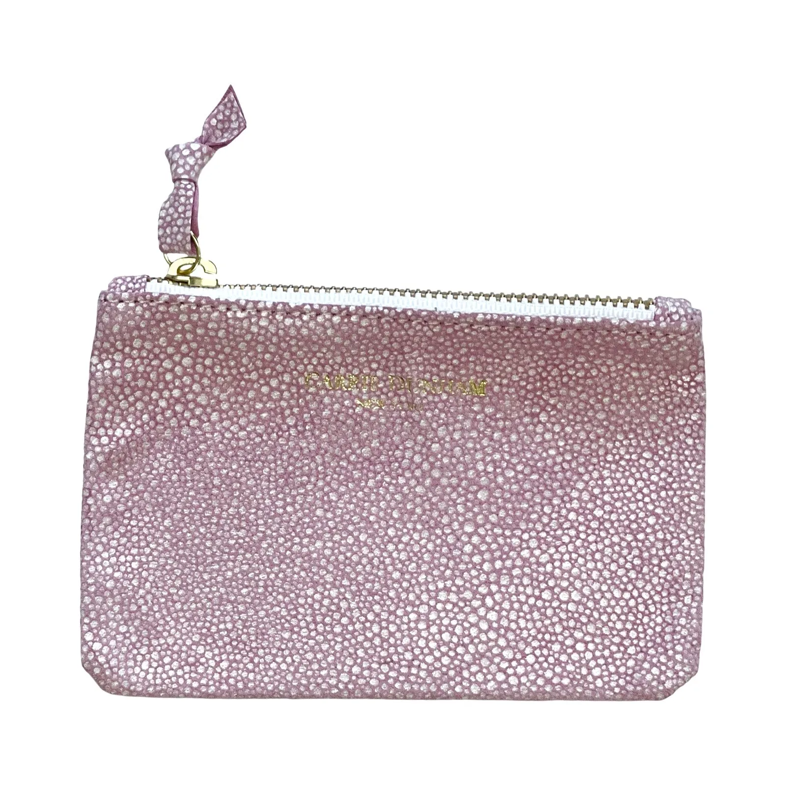 6x4 Mini Mini Pink and White Stingray Zip Pouch