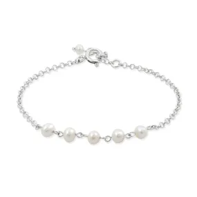 925 Silver Pearl Bracelet - June Birthstone Gift for Her