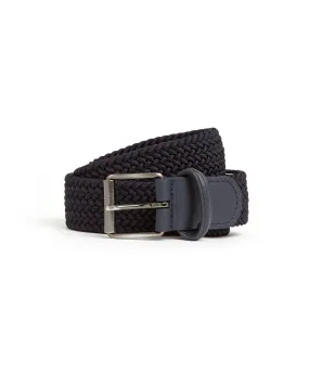 Anderson's Narrow Plaited Belt: Navy