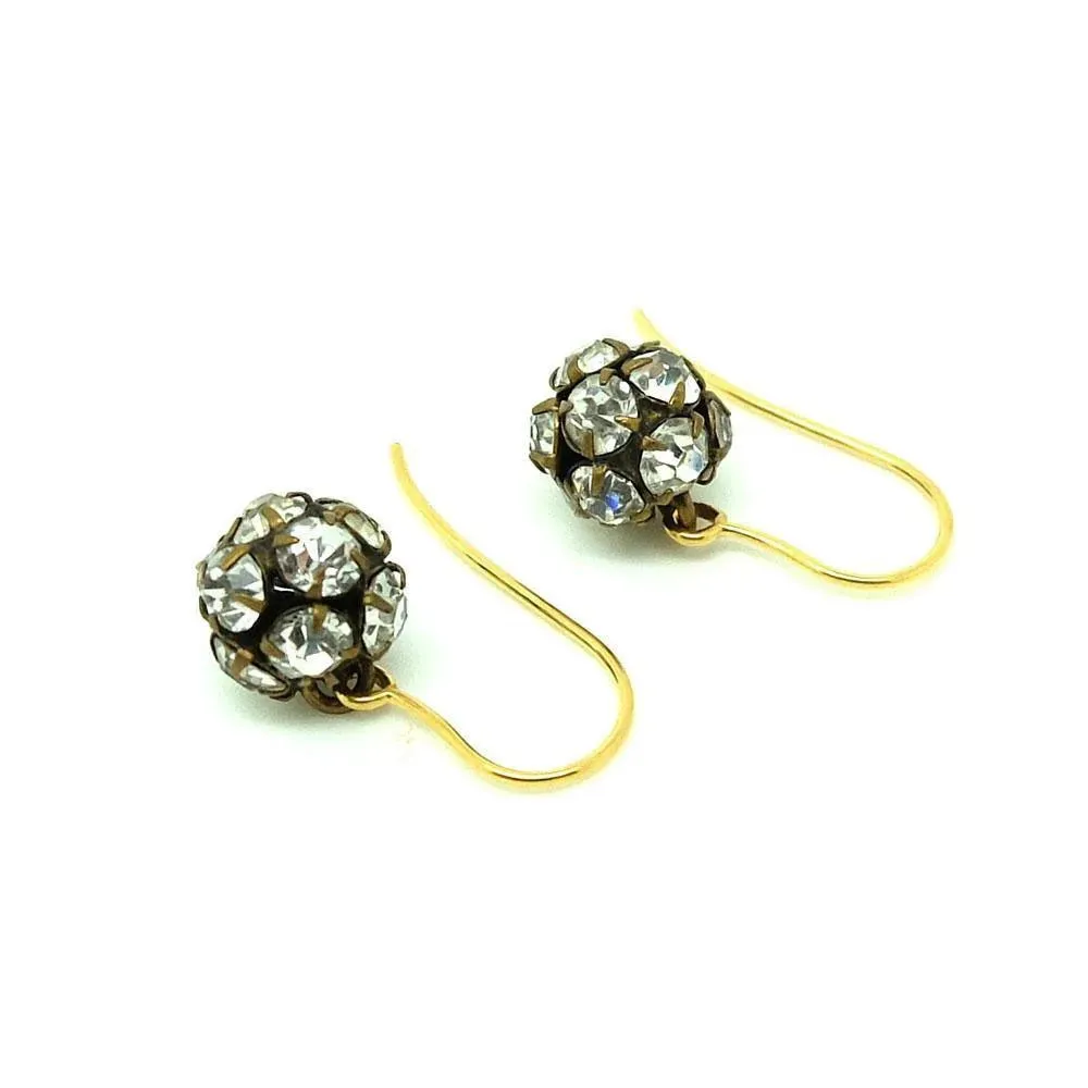 Antique Victorian Paste Drop Gold Earrings