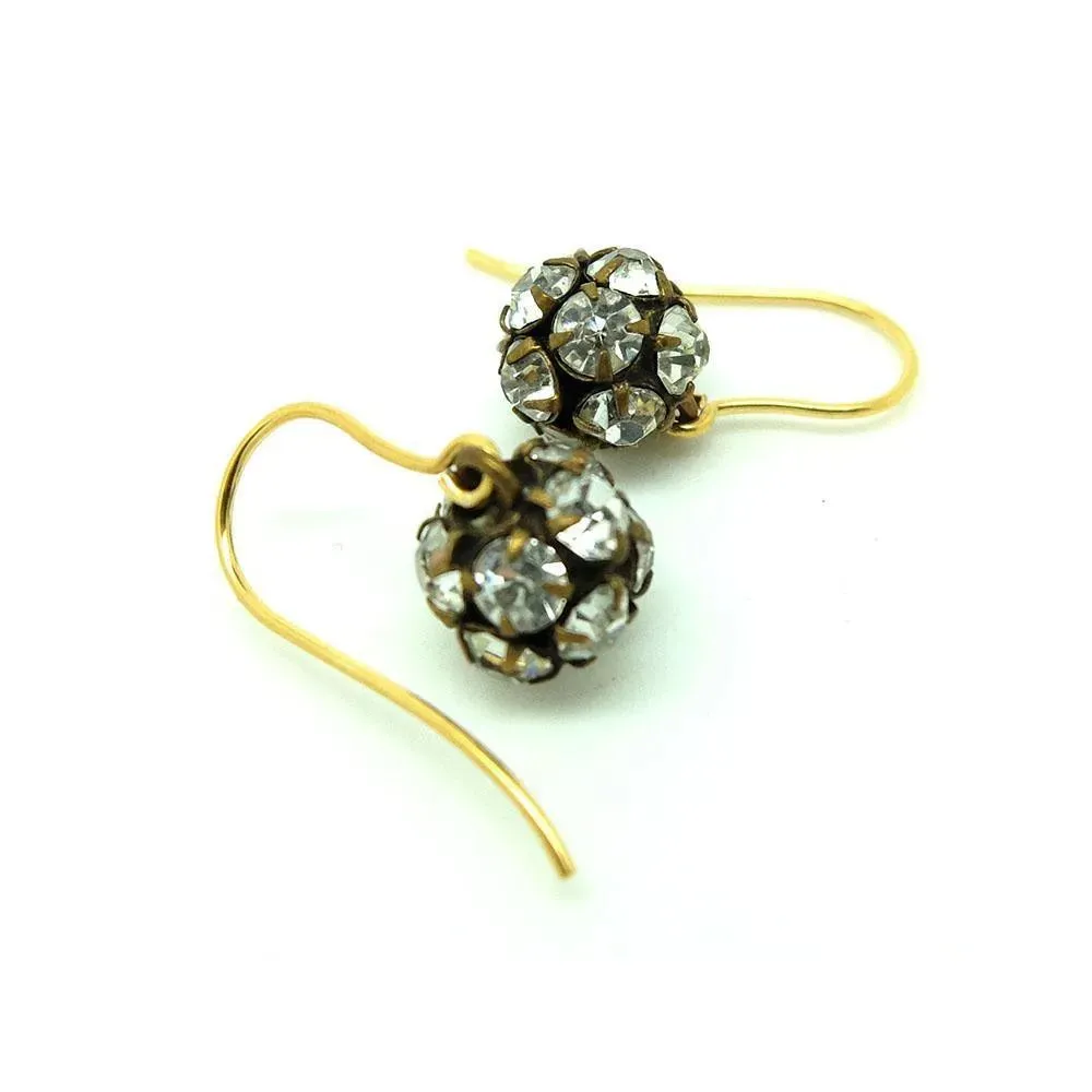 Antique Victorian Paste Drop Gold Earrings