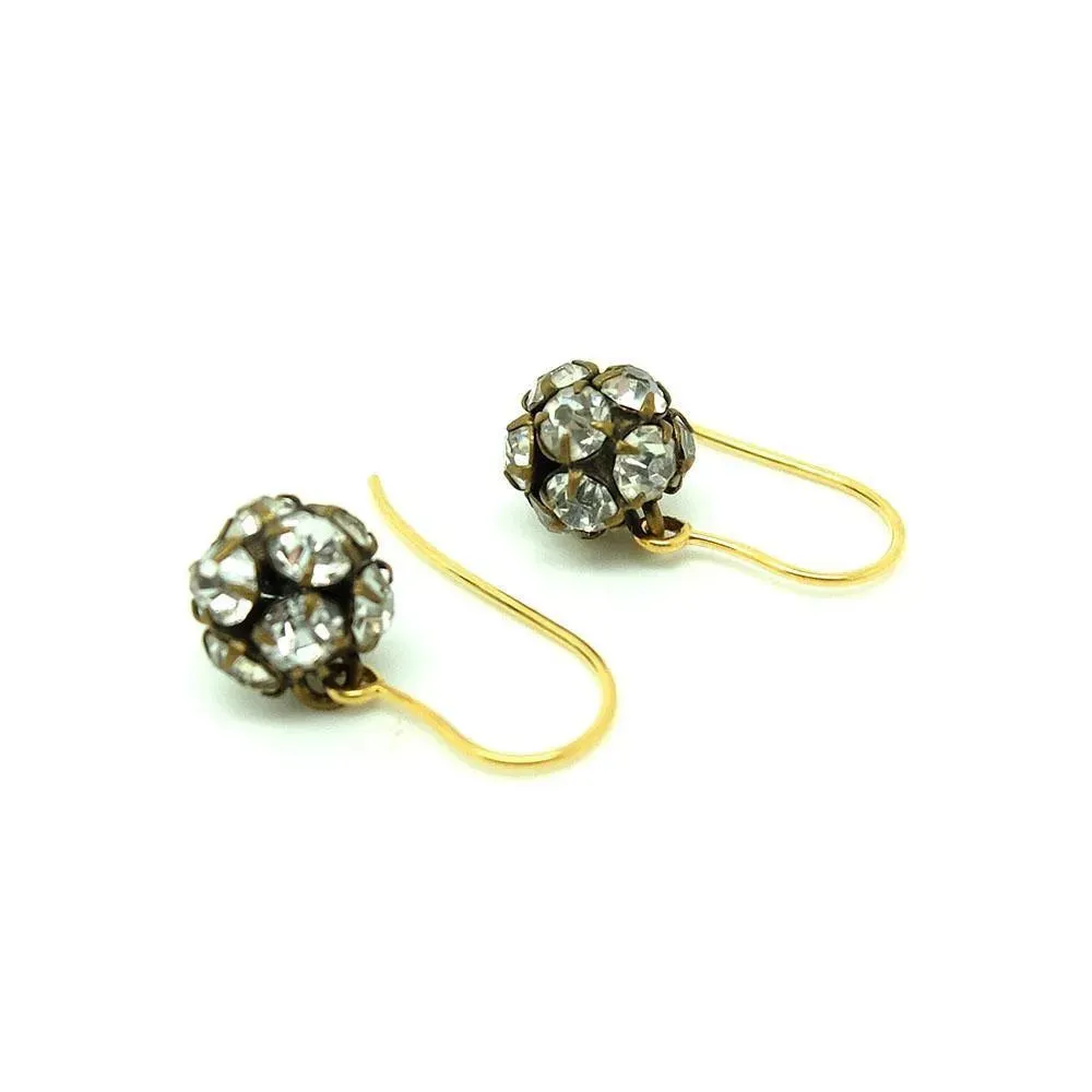 Antique Victorian Paste Drop Gold Earrings