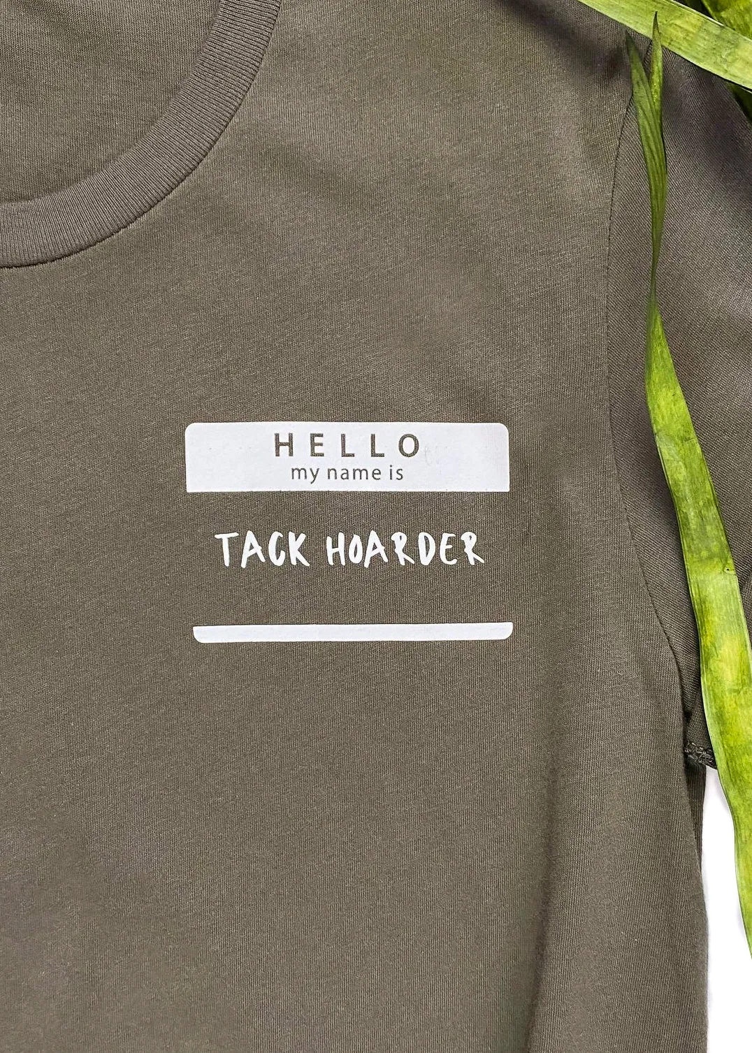 Army Green Hello Tack Hoarder Side Short Sleeve Tee