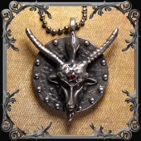 Baphomet Medallion with Red Rhinestone