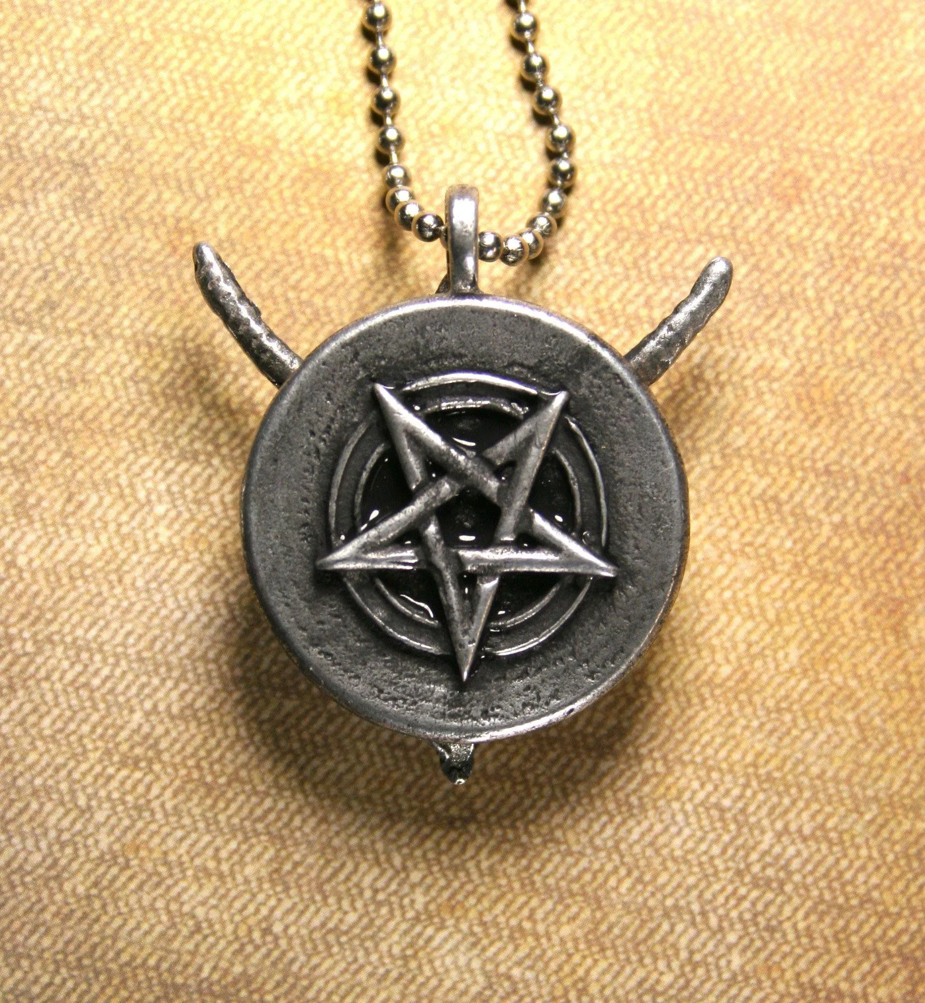 Baphomet Medallion with Red Rhinestone