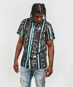 Blurry Allover Print Short Sleeve Shirt