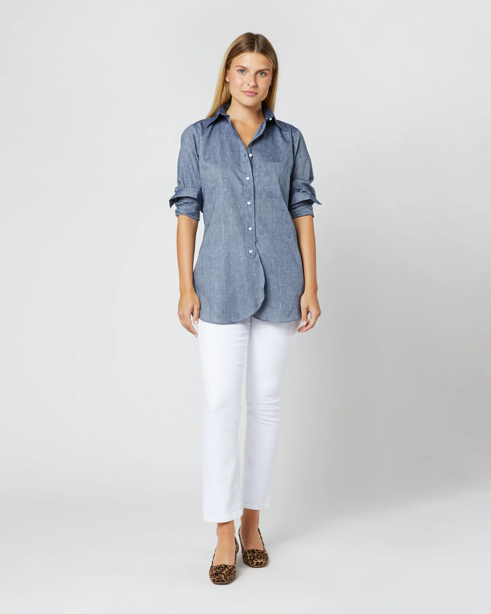 Boyfriend Shirt in Indigo Cotolino Chambray