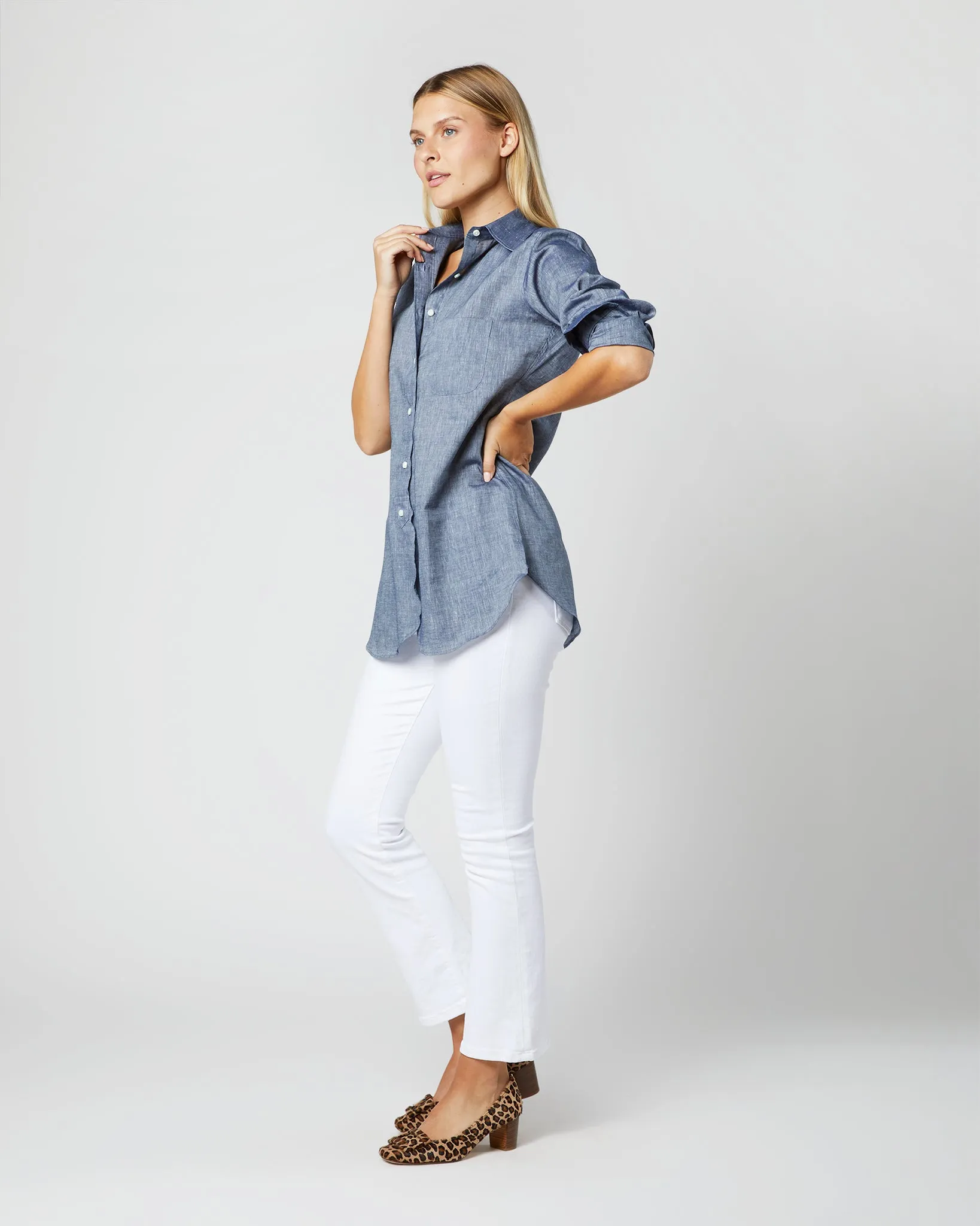 Boyfriend Shirt in Indigo Cotolino Chambray