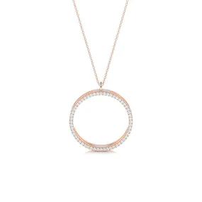 Cali Hoop Diamonds Pendant   (0.3 Carat) -14K Rose Gold