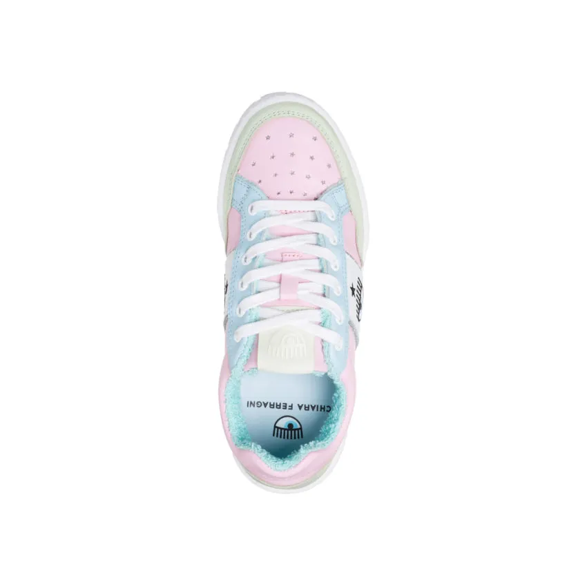 CHIARA FERRAGNI SNEAKERS CF3107 ROSA-VERDE CHIARO