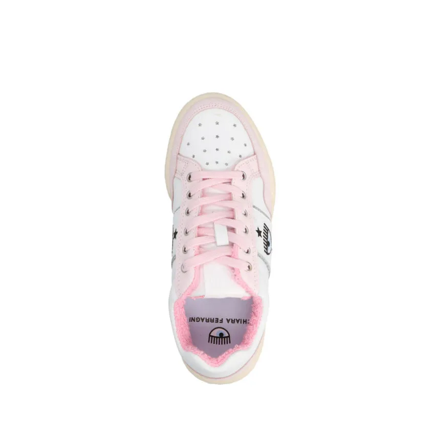 CHIARA FERRAGNI SNEAKERS CFB151 LOW BIANCO-ROSA CHIARO