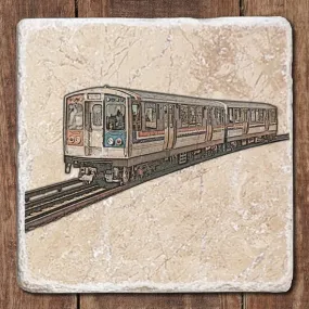 Chicago El Car Marble Coaster