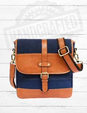 Classic Canvas and Leather Messenger Bag