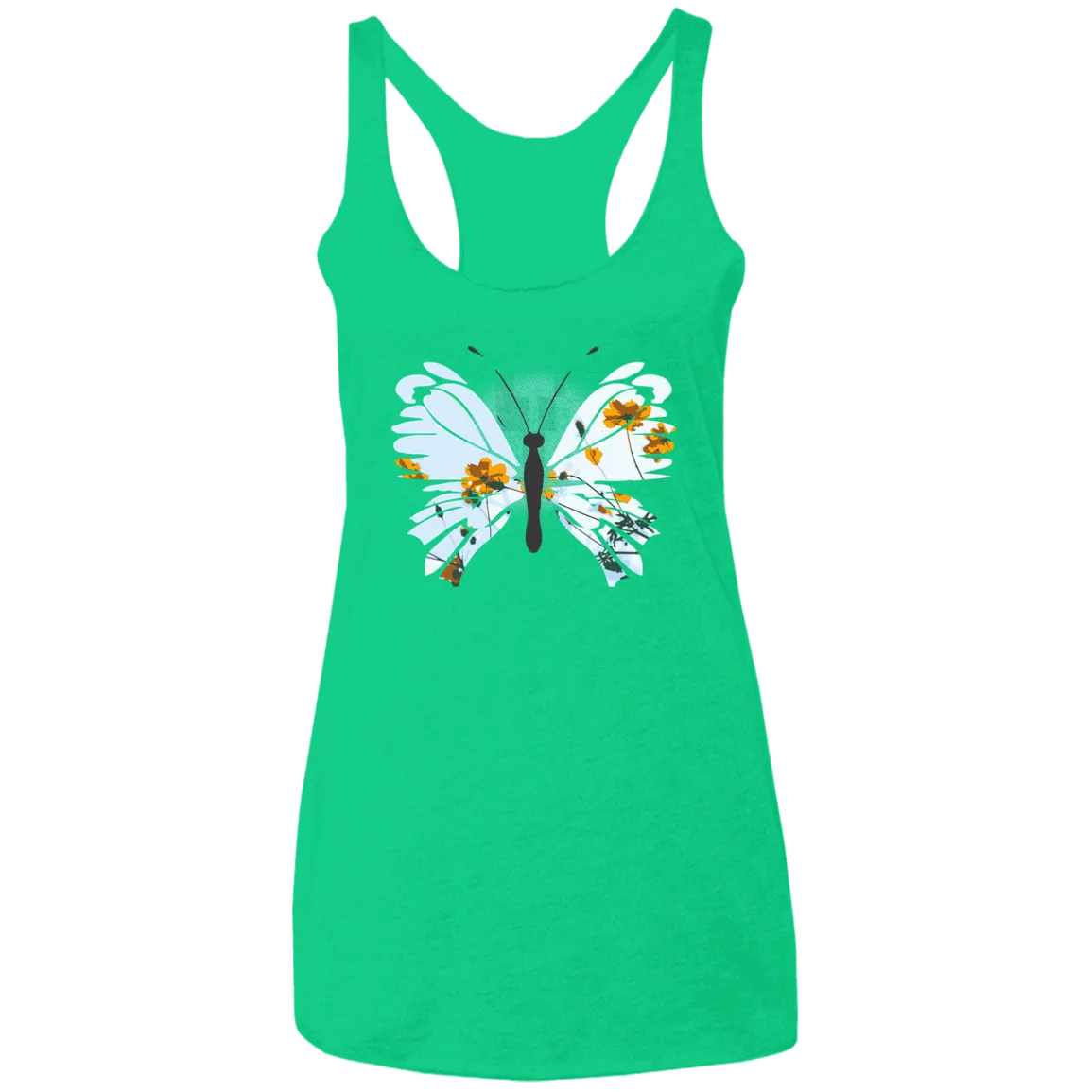 Daisy Butterfly Ladies' Triblend Racerback Tank