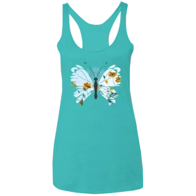 Daisy Butterfly Ladies' Triblend Racerback Tank