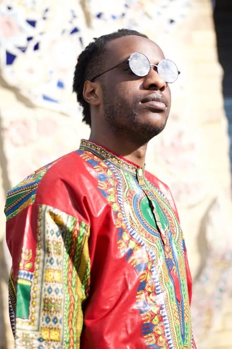 Dashiki Shirt in Red Print - Festival Shirt