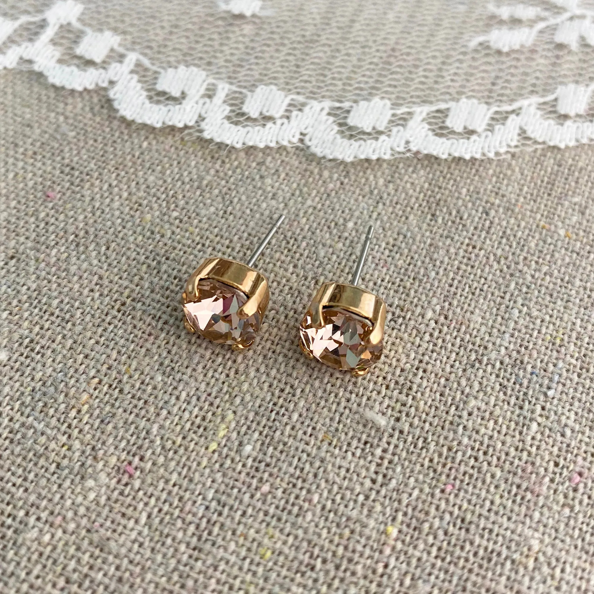 Diamante Post Earrings • 8mm