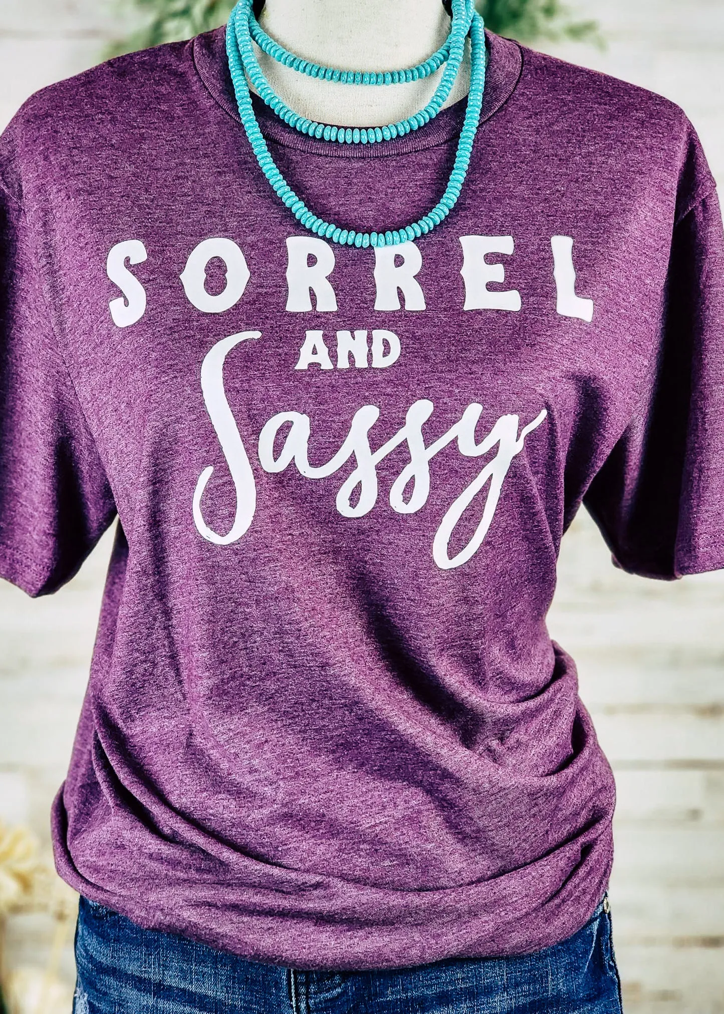 Eggplant Sorrel & Sassy Short Sleeve Graphic Tee