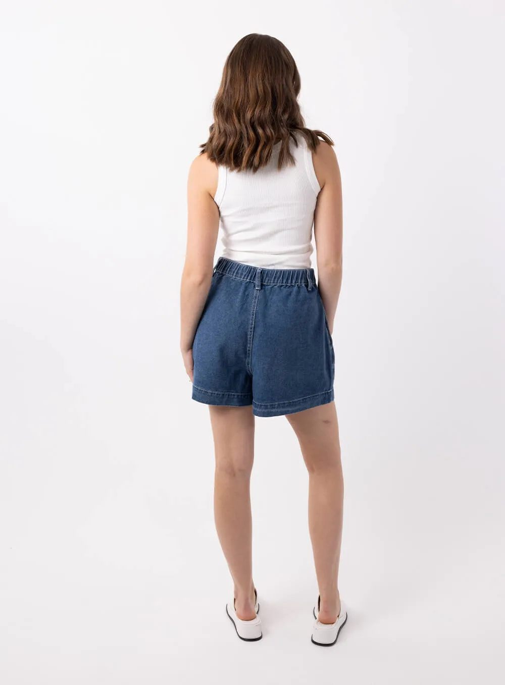 Eliza Denim Short-Indigo