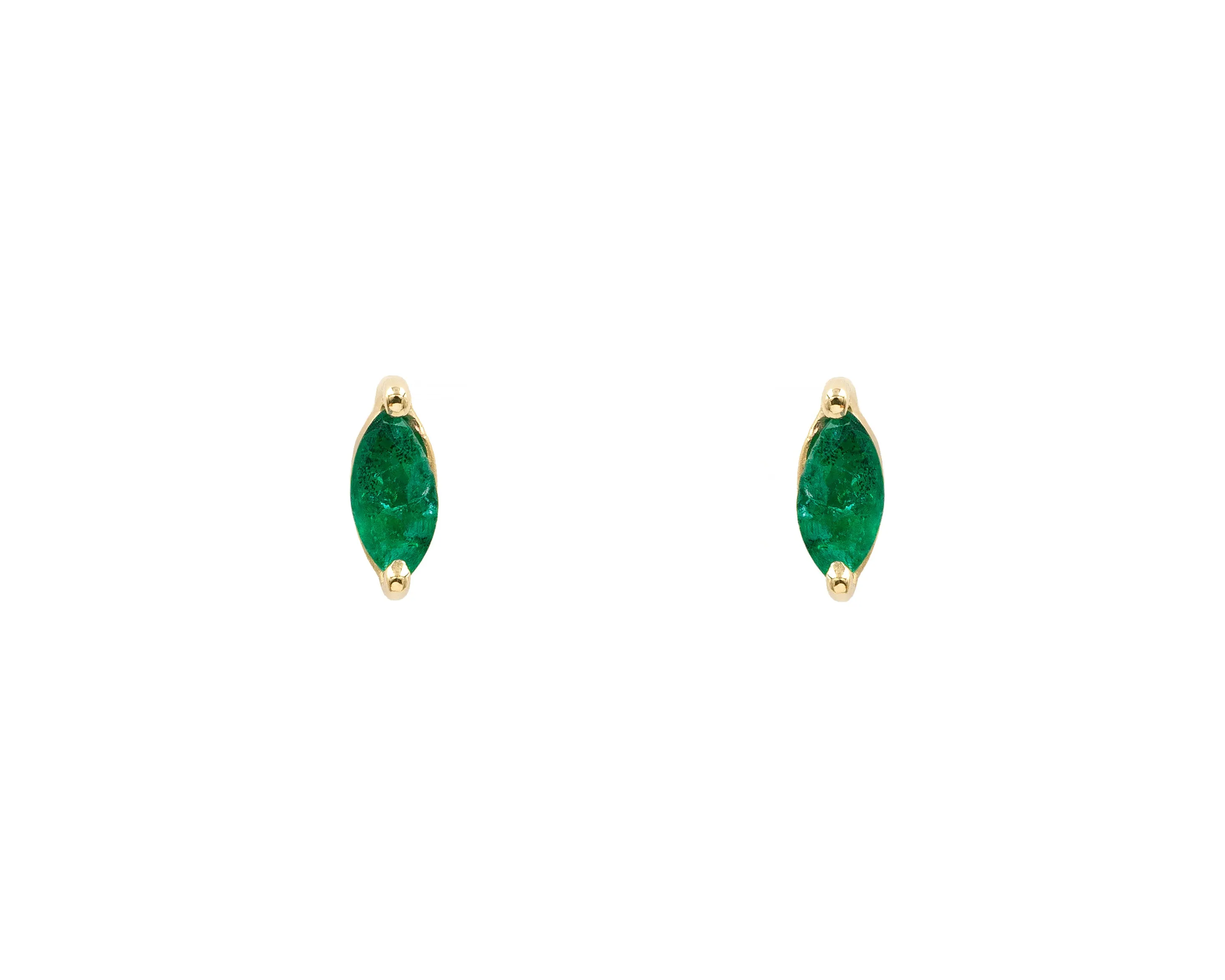 Emerald Marquise Studs