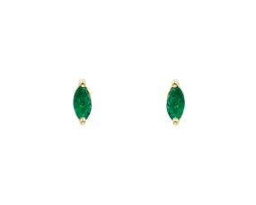 Emerald Marquise Studs