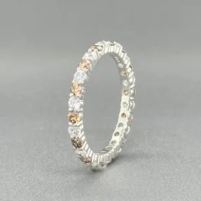 Estate SS Red & White CZ Eternity Ring