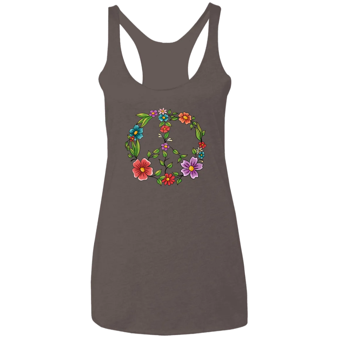 Floral Peaceful Ladies' Triblend Racerback Tank