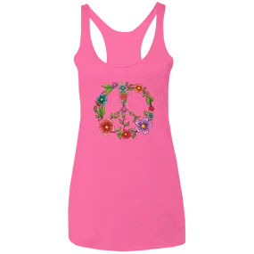 Floral Peaceful Ladies' Triblend Racerback Tank