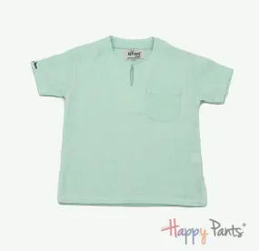 Fresh Mint Green Kids Resort Cotton Shirt