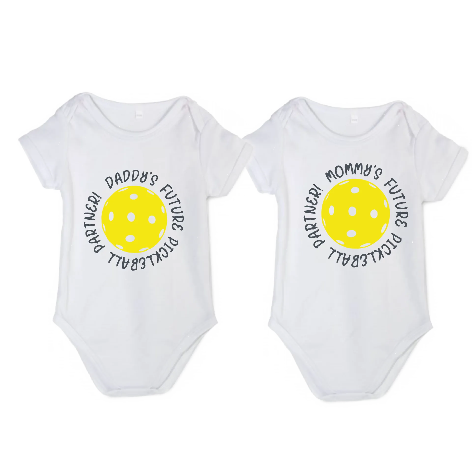 Future Mommy Or Daddy Pickleball Partner | Infant Short Sleeve Onesie | 100% Cotton