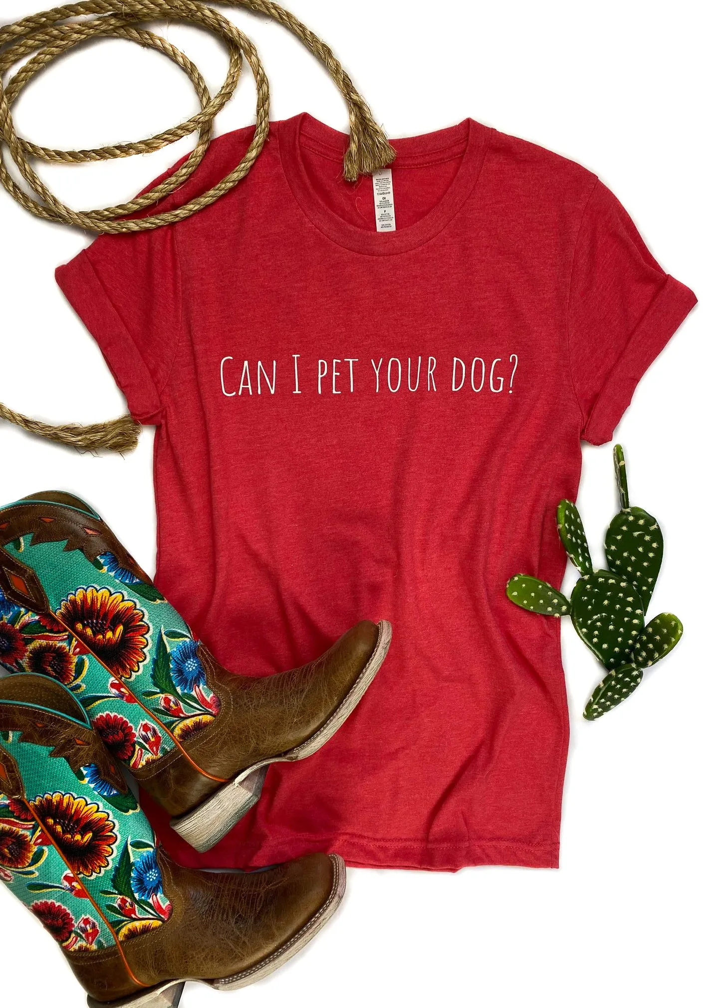 Heather Red Pet Your Dog Short Sleeve Tee