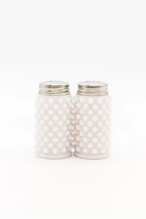 Hobnail Milk Glass Salt & Pepper Set