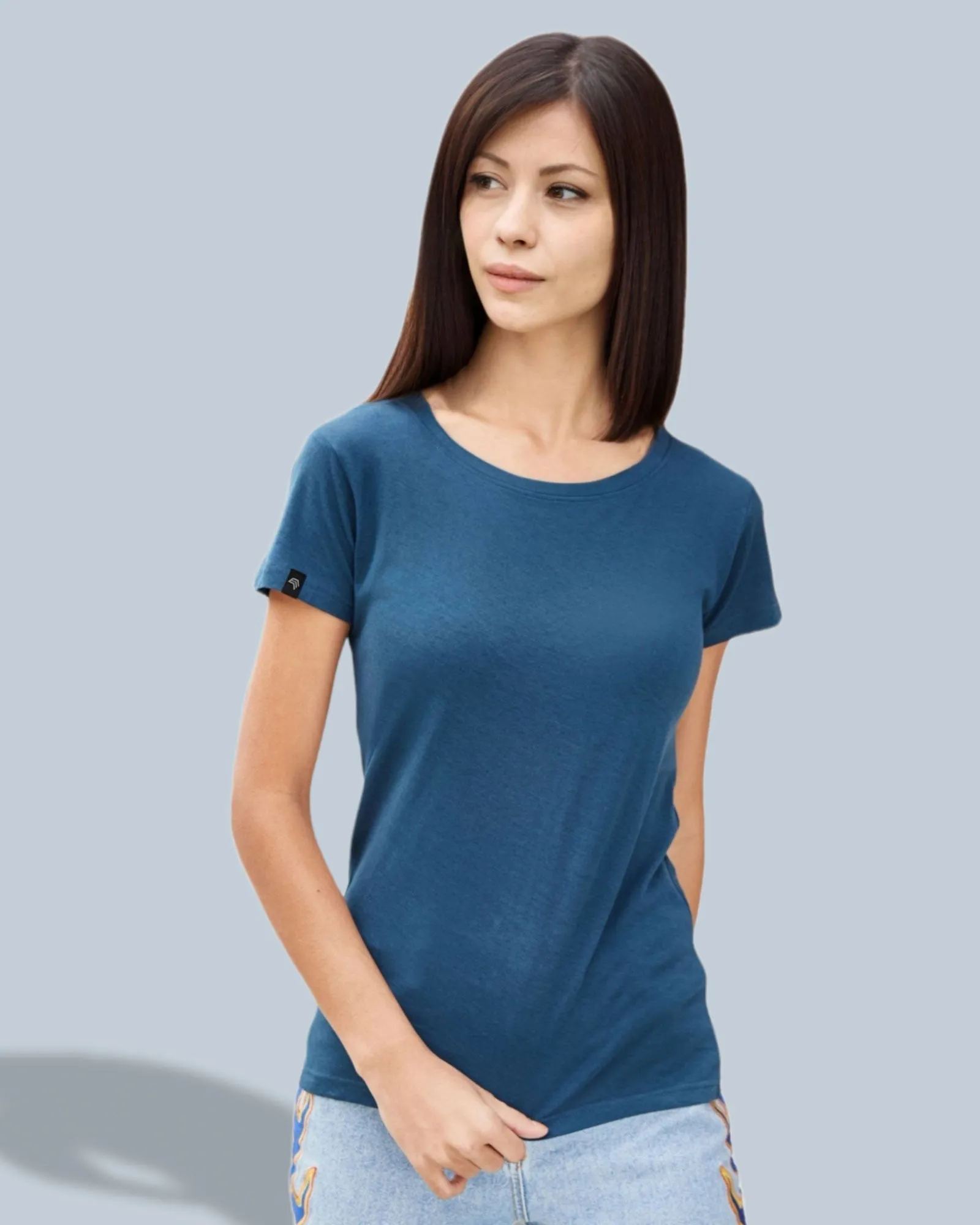 JAN 8007 ― Damen Bio-Baumwolle T-Shirt - Melange Ash Grau