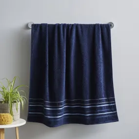 Java Stripe Bath Towel - Navy