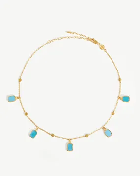 Lena Charm Choker | 18ct Gold Plated Vermeil/Turquoise