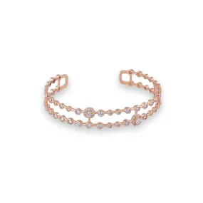 Linda CZ Rose Gold Cuff Bangle