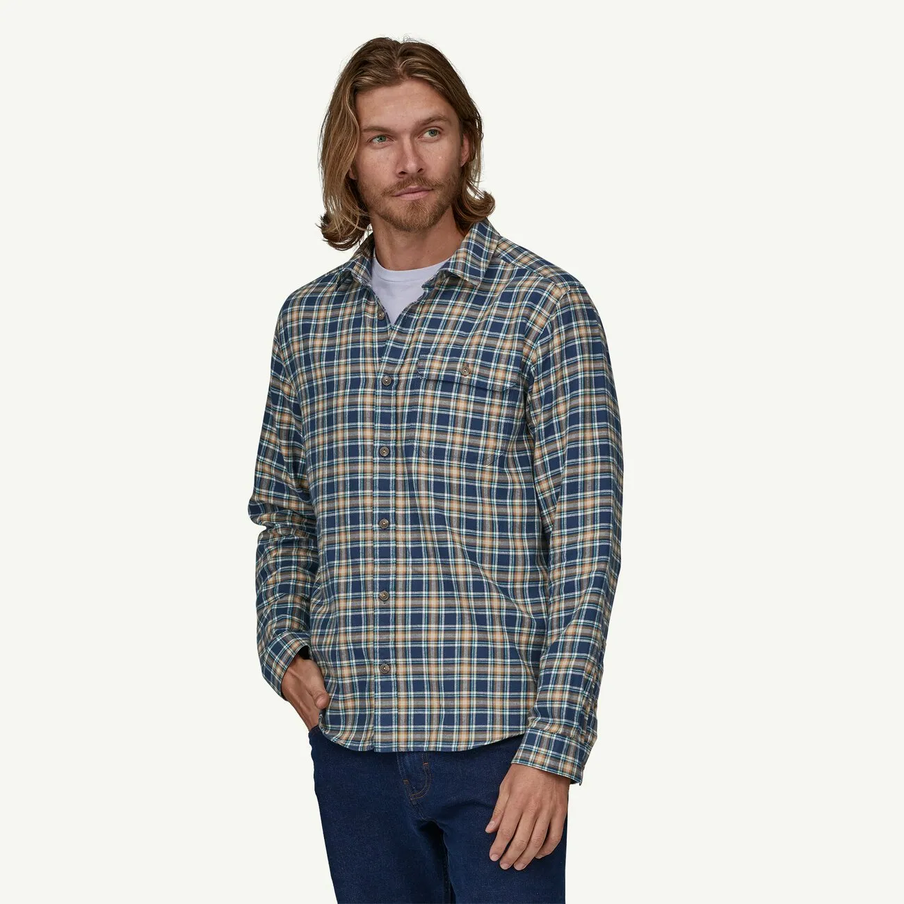 Men's Long-Sleeved Cotton in Conversion Lightweight Fjord Flannel Shirt