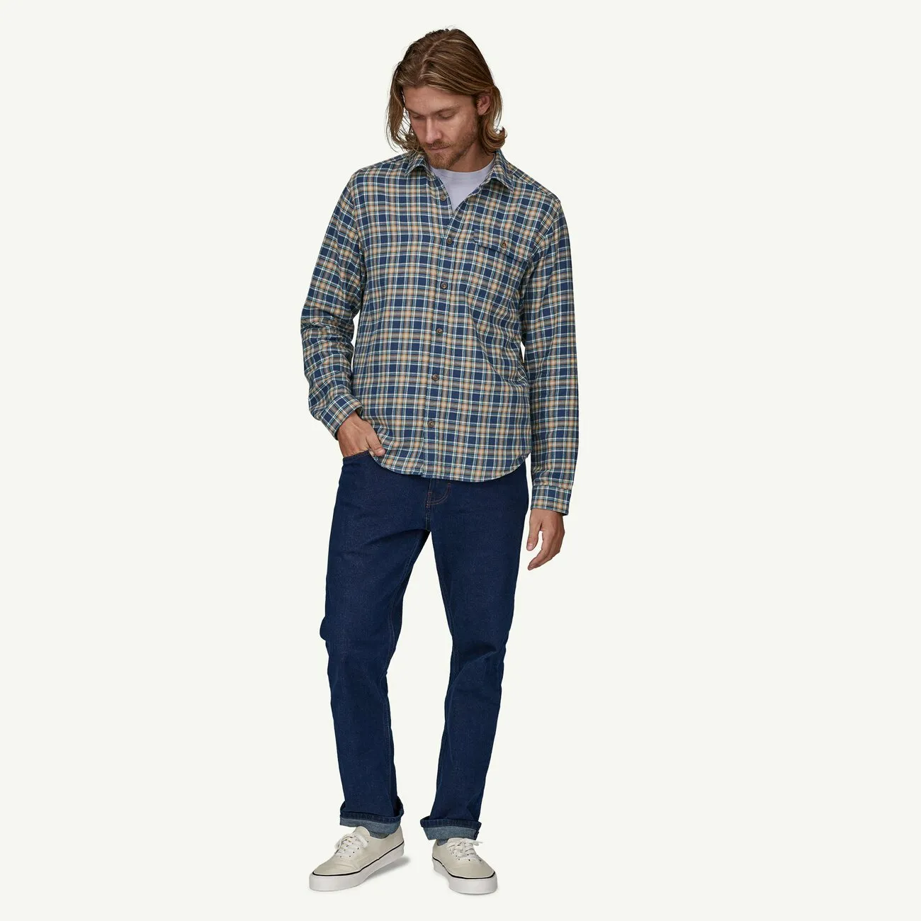 Men's Long-Sleeved Cotton in Conversion Lightweight Fjord Flannel Shirt