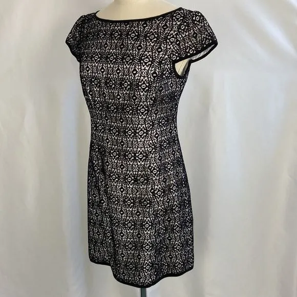 Nanette LeporeNYC Black Lace Cap Sleeve Dress