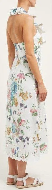 'Ninety-Six' Floral-Print Linen Midi Dress