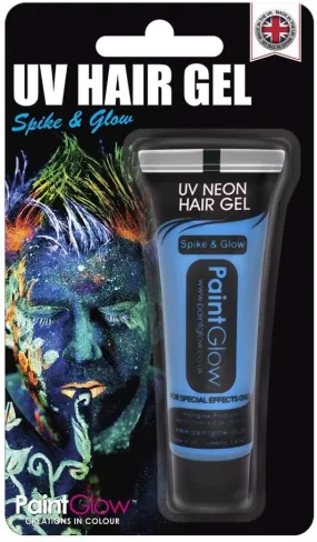 PaintGlow Spike Glow UV Reactive Neon 10ml FX Hair Gel, Blue