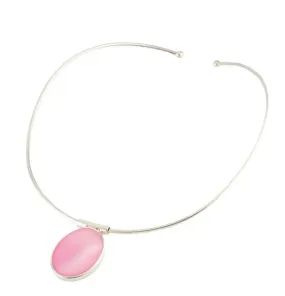 Personalised Sterling Silver Pink Mother Of Pearl Choker Hand Engraved