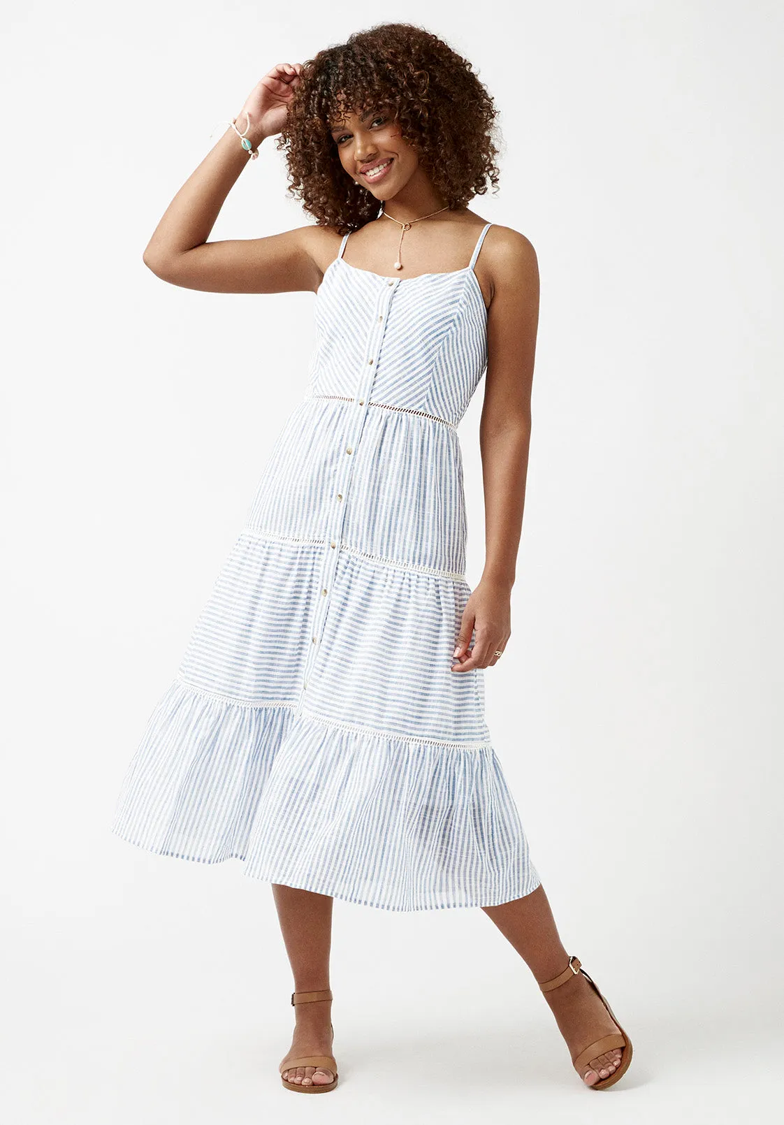 Quinby Tiered Stripe Dress - WD0671S