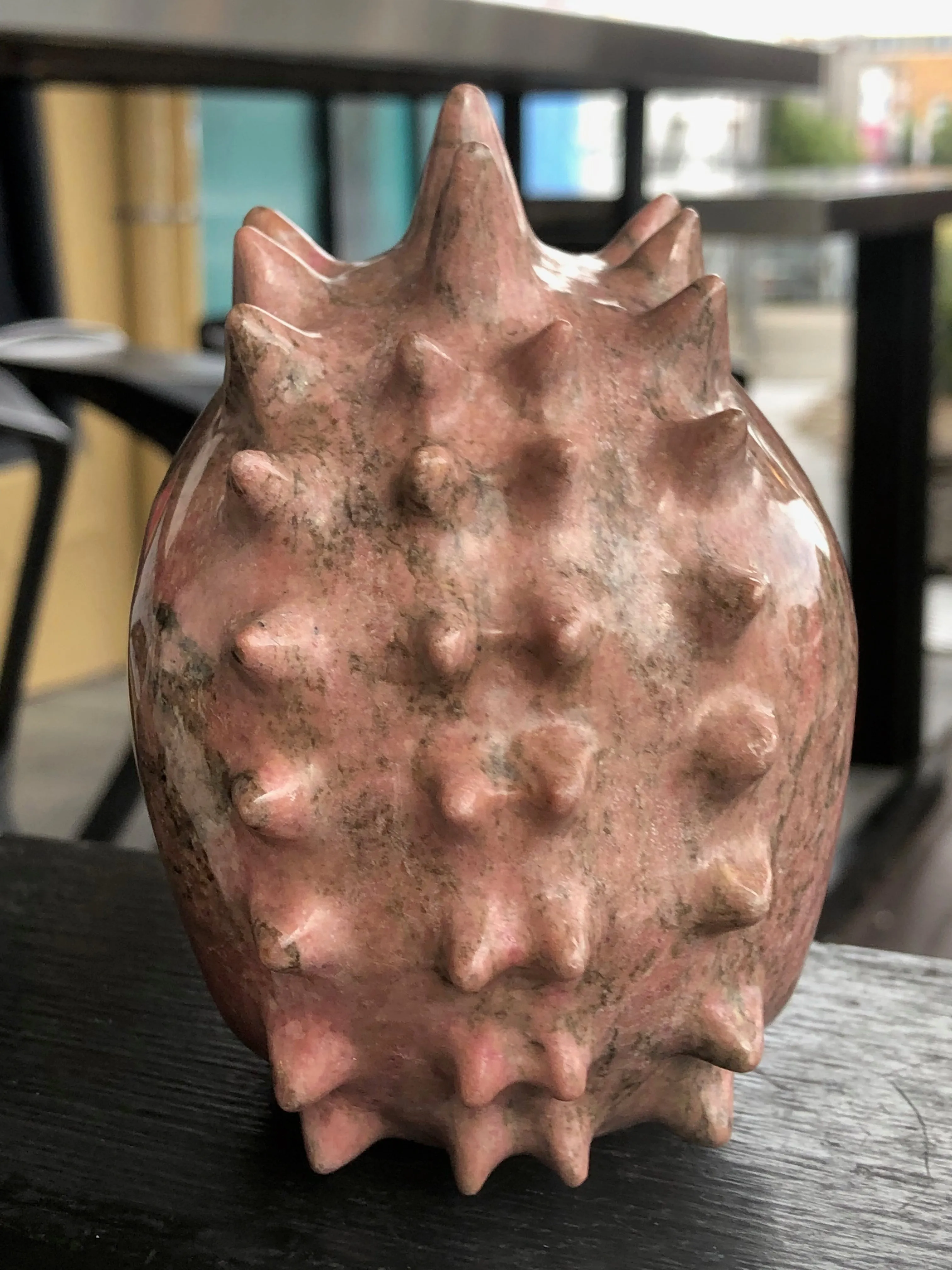 Rhodonite Spiky Mohawk Skull [1k1294]