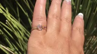 Rose Cut Moissanite & Accent Princess Ruby Bezel Set Engagement Ring