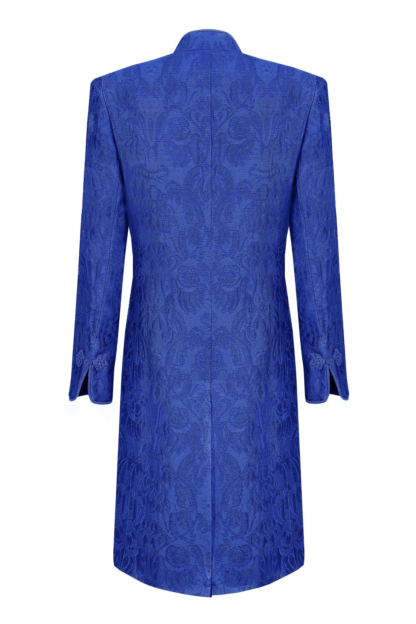 Royal Dress Coat in Winter Brocade with Cord Trim and Frogging  - Vicky