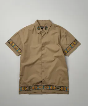 Santa Fe Embroidery Short Sleeve Shirt - Khaki